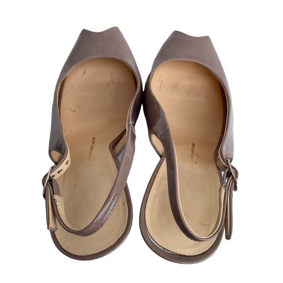 Giuseppe Zanotti Beige Patent Leather Peep Toe Slingback Platform Pump 38 1/2 - Picture 8 of 15